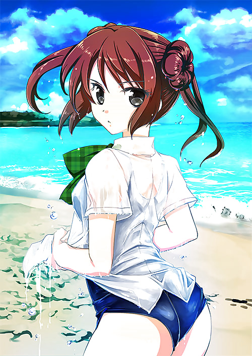 Anime style: wringing wet clothes #32761892
