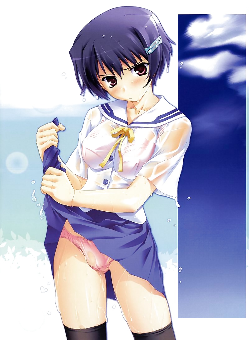 Anime style: wringing wet clothes #32761899