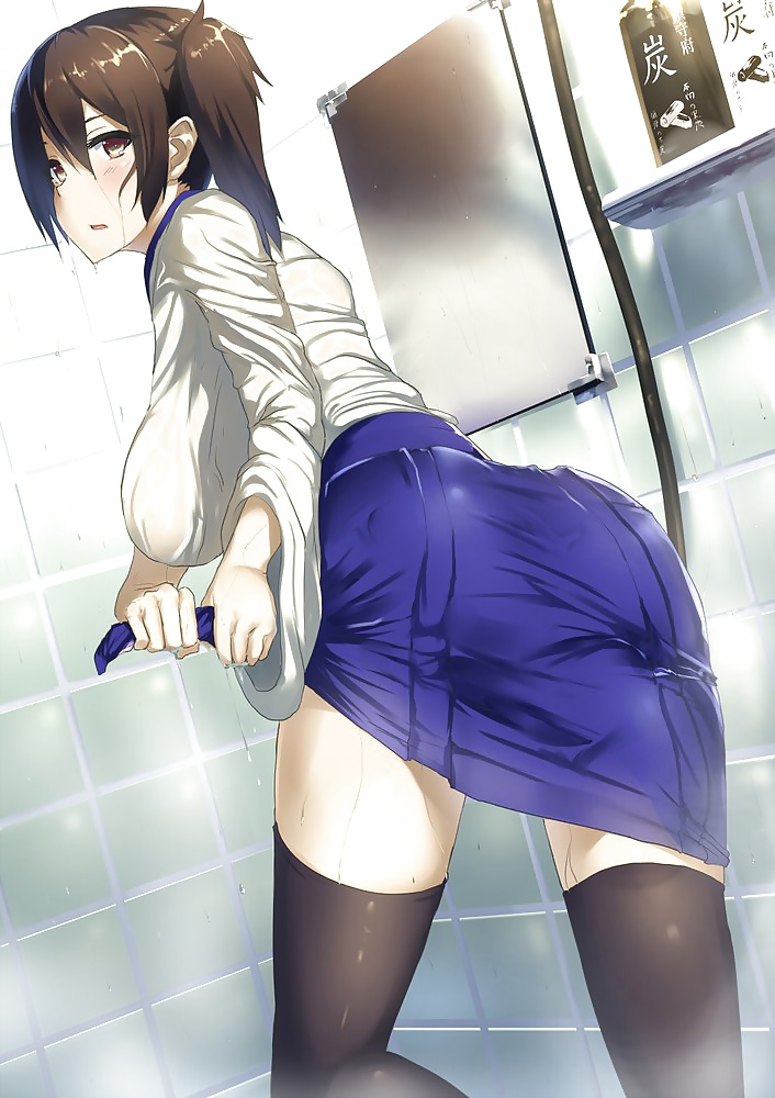 Anime style: wringing wet clothes #32761911