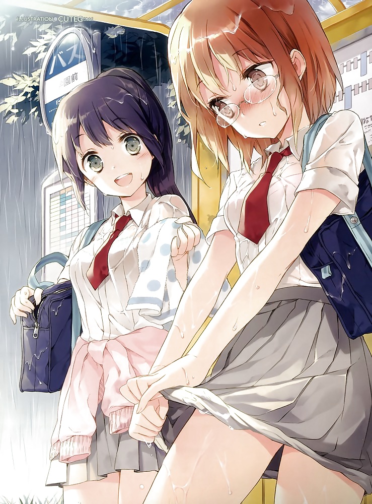 Anime style: wringing wet clothes #32761949