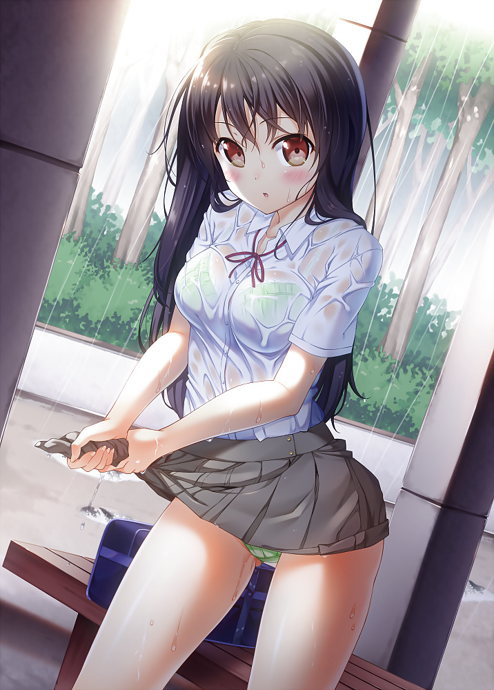 Anime style: wringing wet clothes #32762024