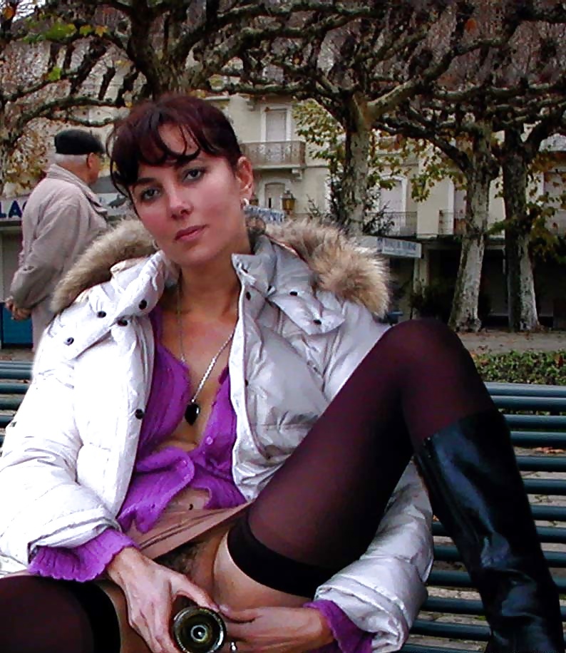 123 - FRENCH NADINE inserting a bottle in public 2002 #35342738