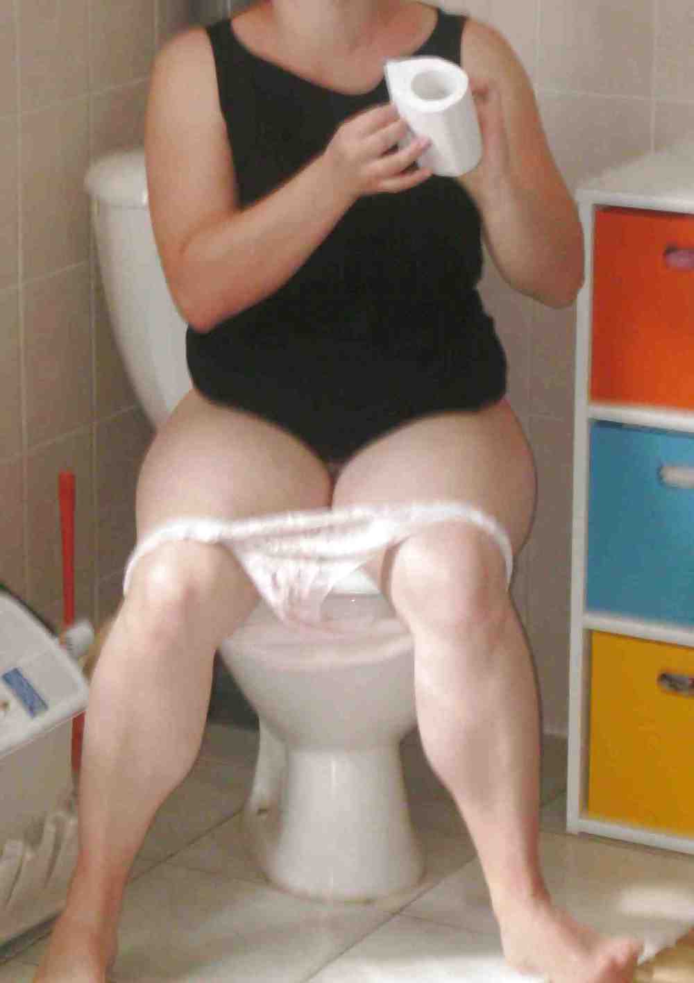 French wife at toilet #34816273