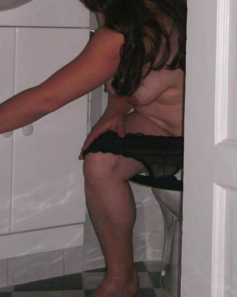 French wife at toilet #34816281