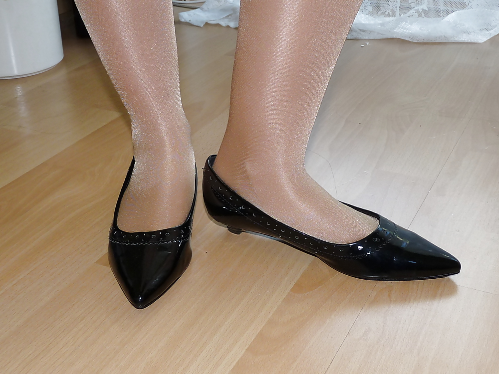 Wifes sexy black leather ballerina ballet flats shoes  #37860556