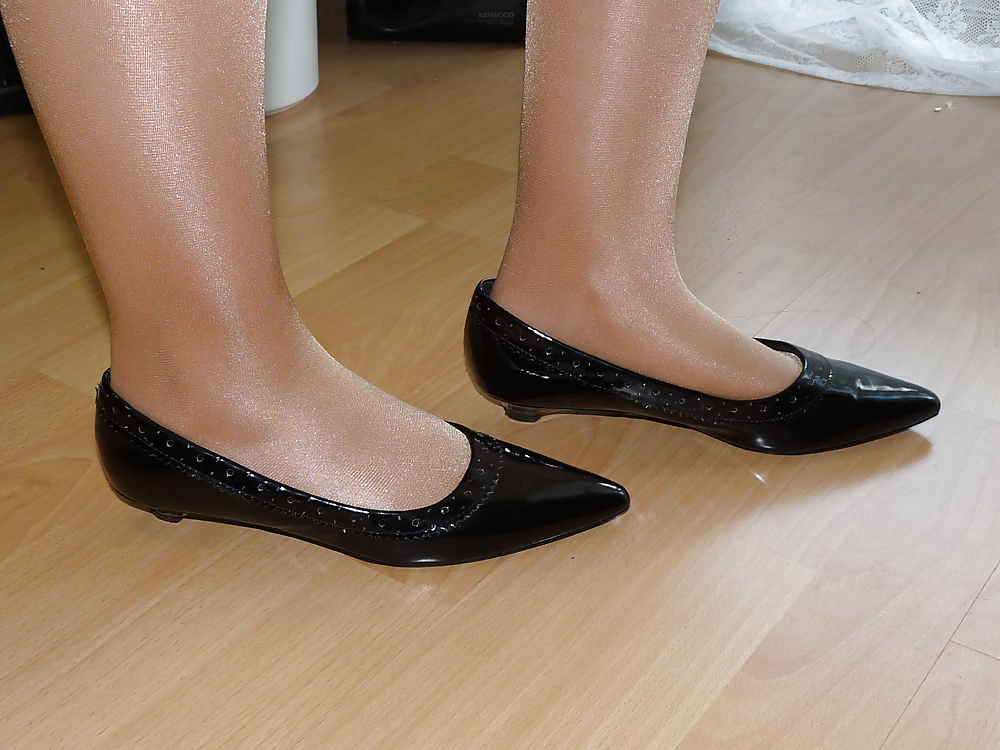 Wifes sexy black leather ballerina ballet flats shoes  #37860560