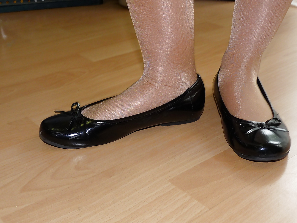 Wifes sexy black leather ballerina ballet flats shoes  #37860564