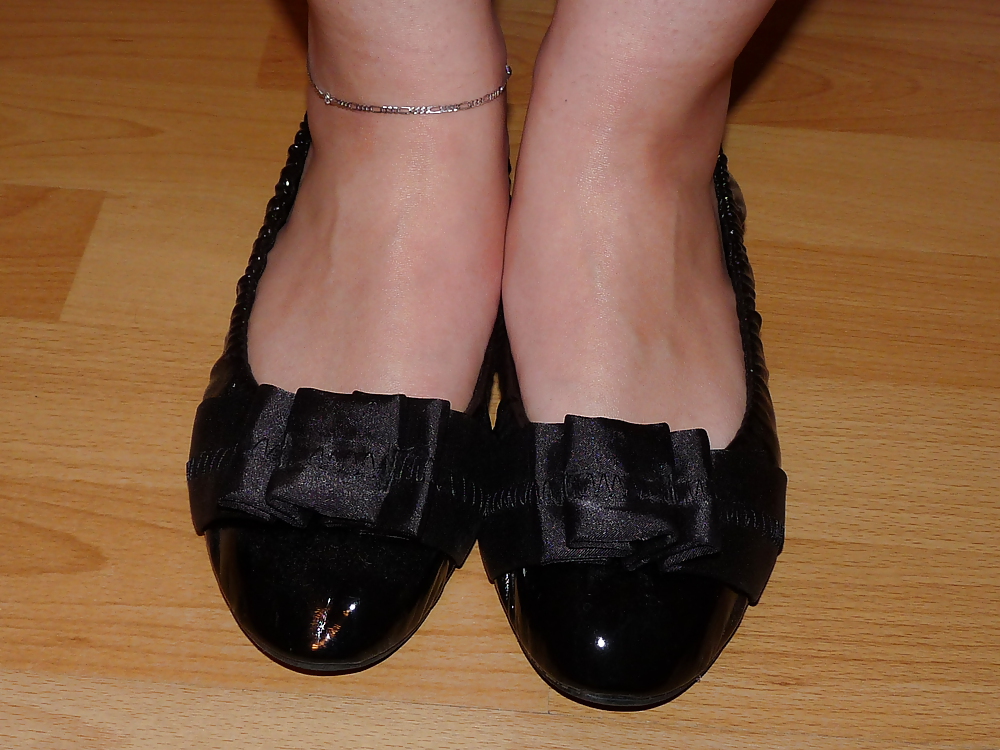 Wifes sexy black leather ballerina ballet flats shoes  #37860572