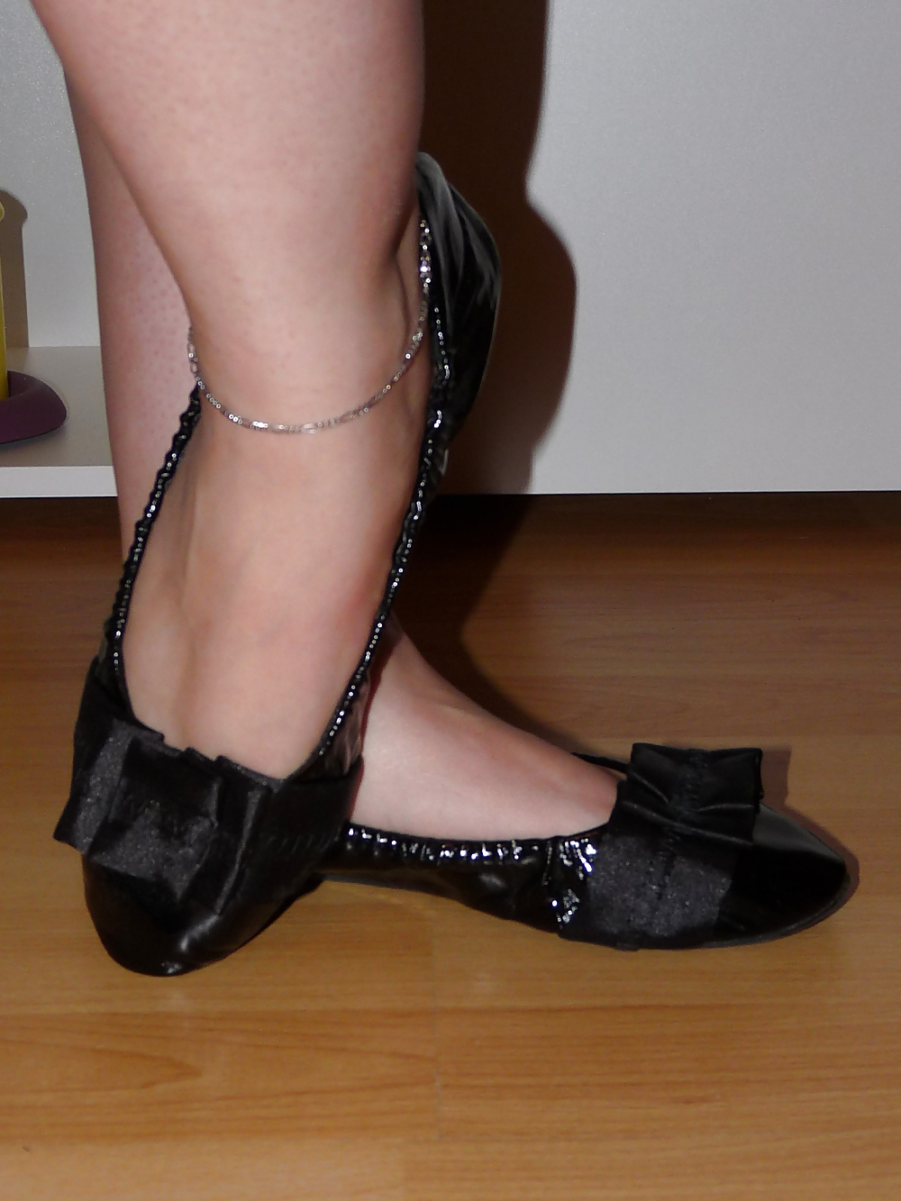 Wifes sexy black leather ballerina ballet flats shoes  #37860582