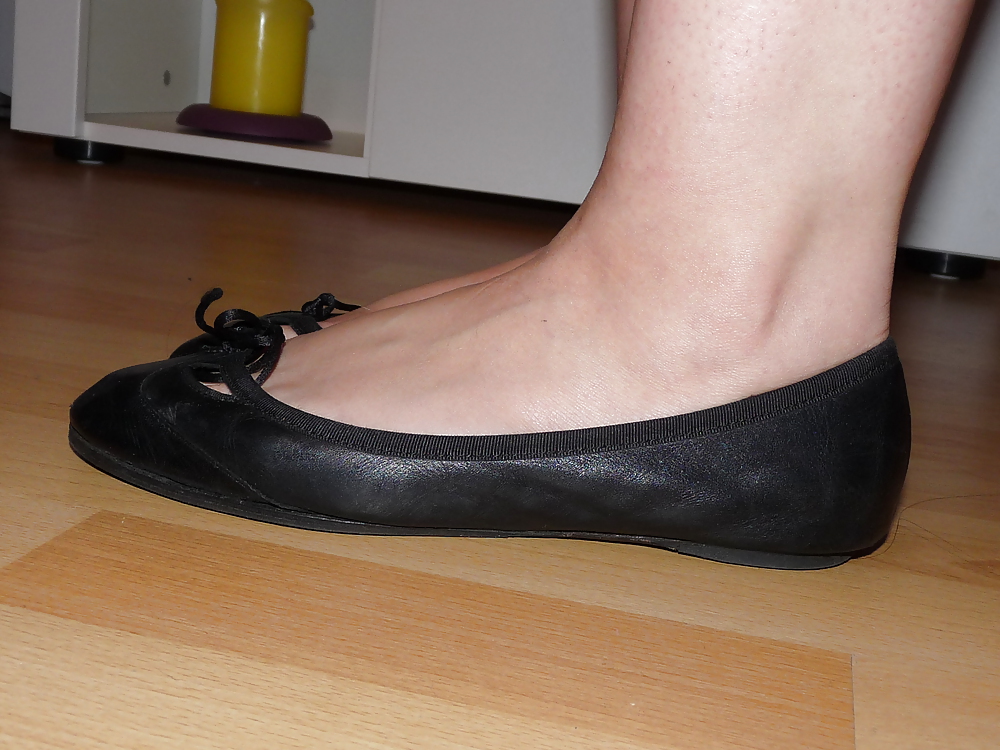Wifes sexy black leather ballerina ballet flats shoes  #37860626
