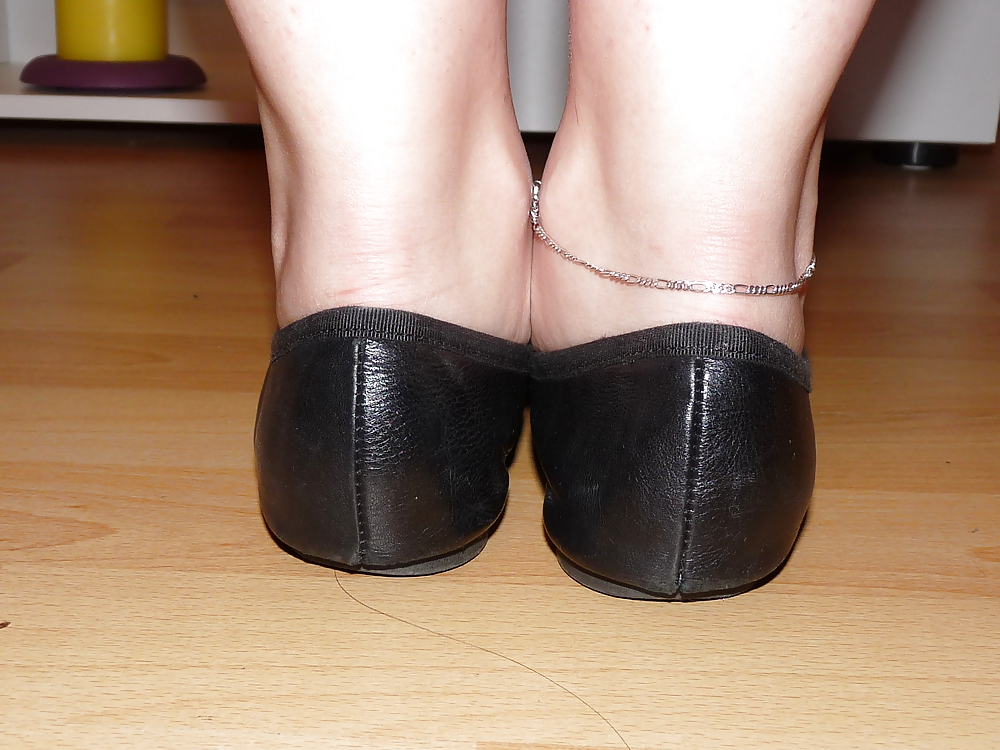 Wifes sexy black leather ballerina ballet flats shoes  #37860632