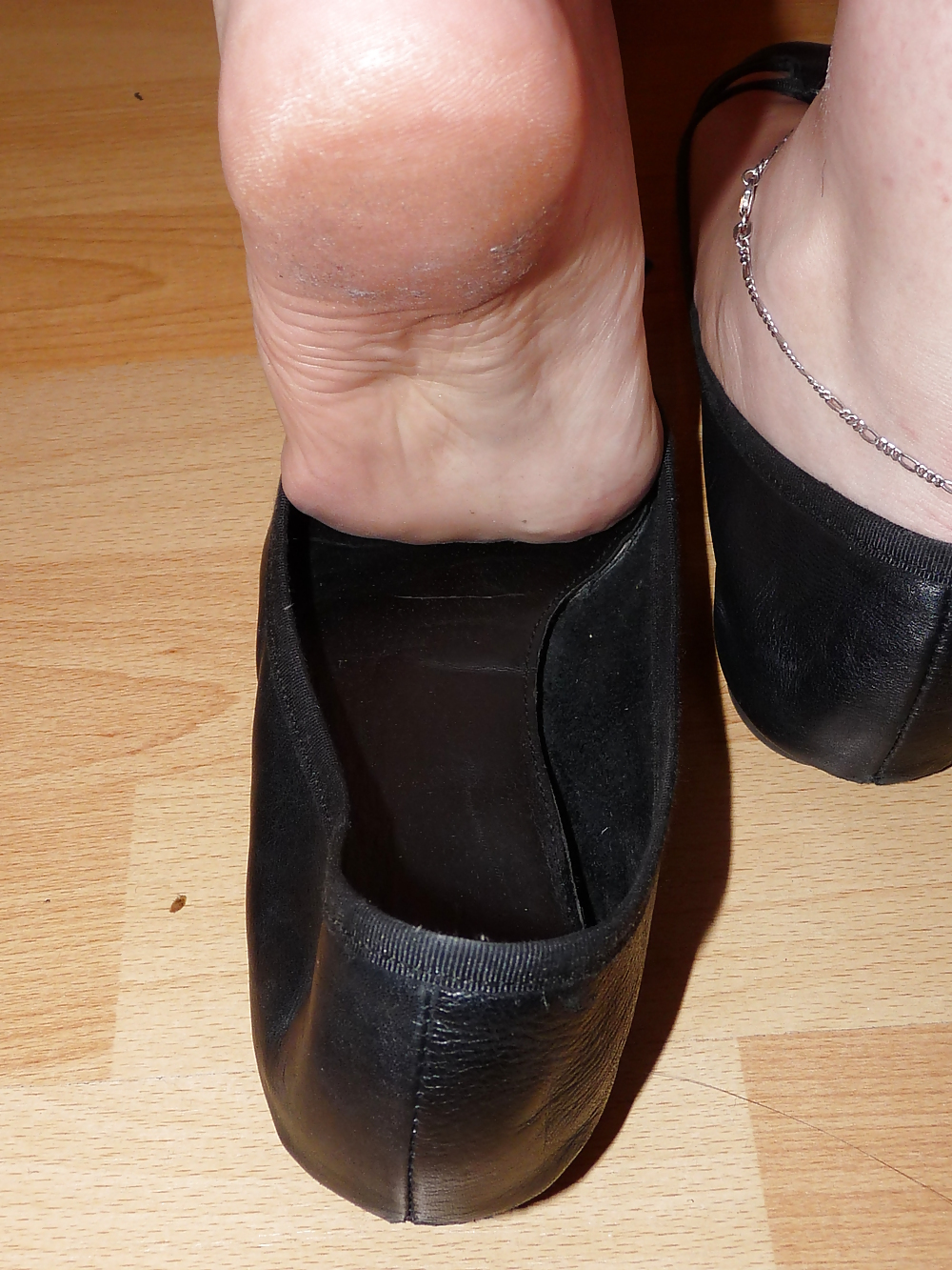 Wifes sexy black leather ballerina ballet flats shoes  #37860644