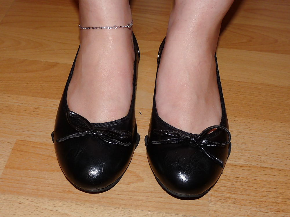 Wifes sexy black leather ballerina ballet flats shoes  #37860649