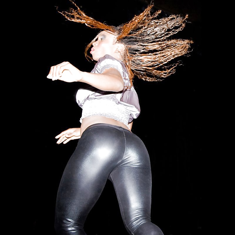 Wet-Look Spandex & Latex Leggings #3 #34671485