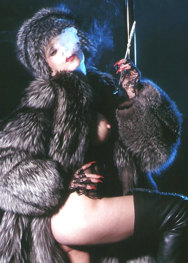 Smoking Fetish in Furs and high heel boots  #30108651