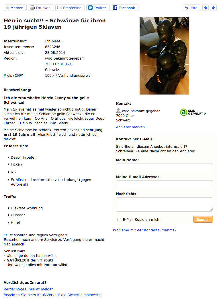 Sklavenschlampe zum zweiten mal auf anibis ausgeschrieben
 #30832177