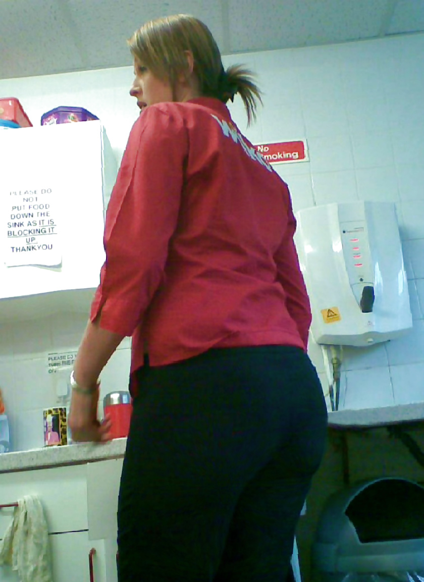 Blonde PAWG co-worker in tight trousers & jeans #40429220