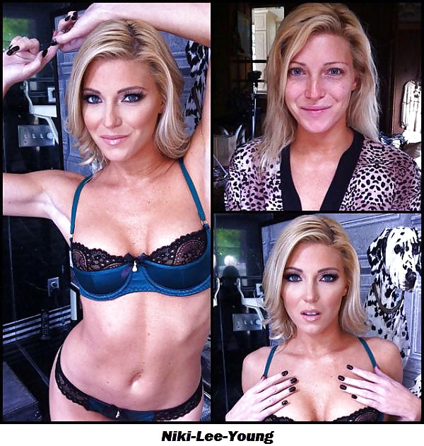 Pornostar with and without makeup #24380137