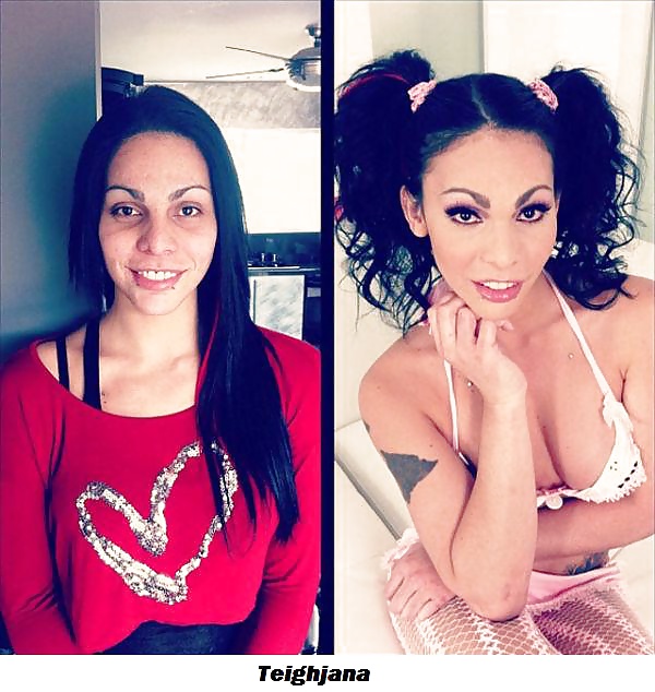 Pornostar with and without makeup #24380213