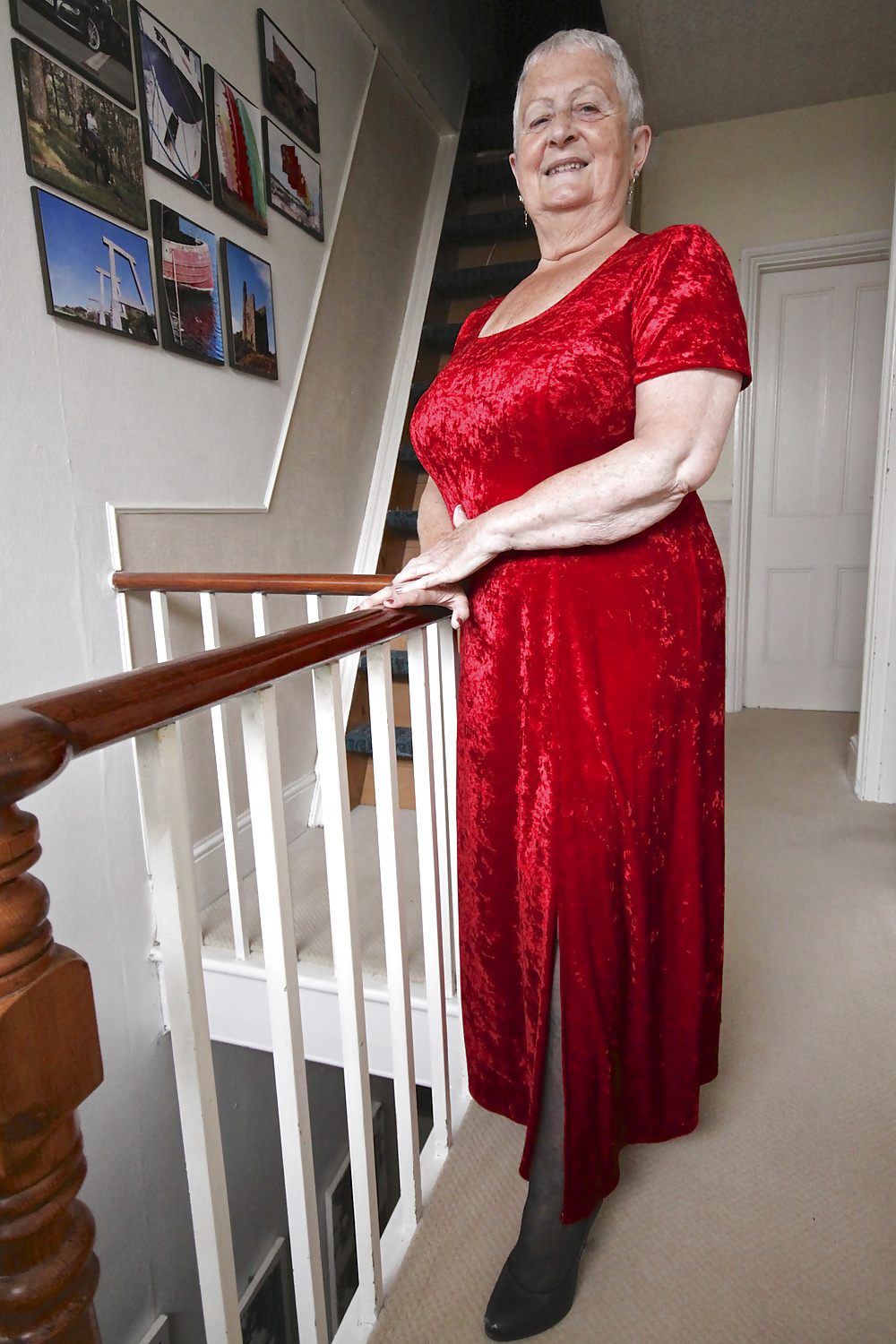 Granny Frocks posing on  the stairs #35603470