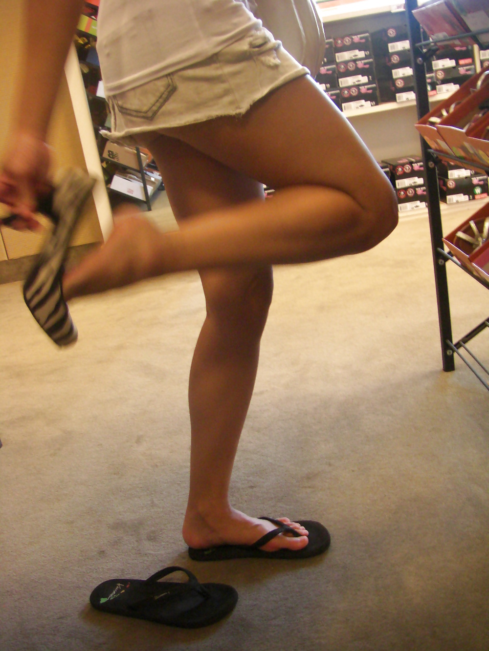 Asian friend (ynaks) trying on shoes  #27952039