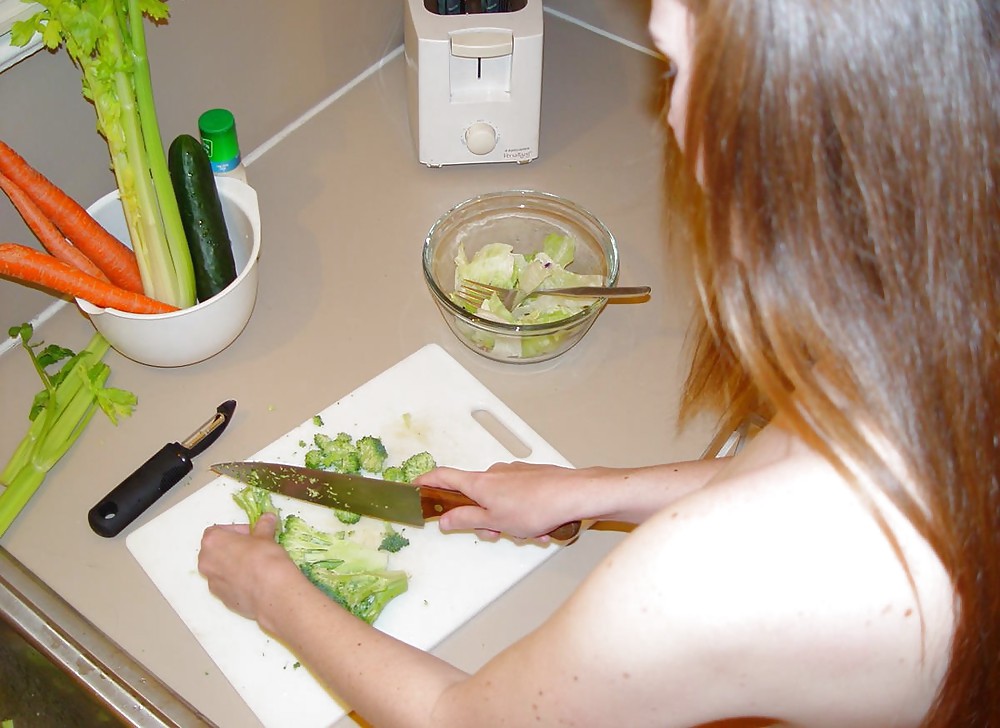 Slim pornstar Melissa testing her salad ingredients #38042912