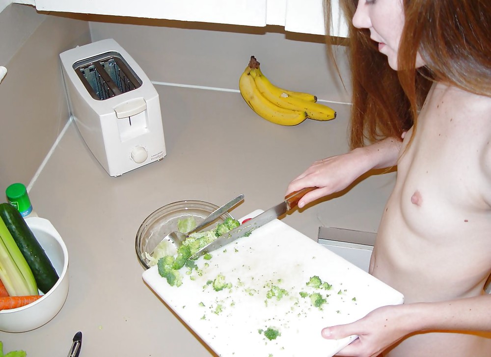 Slim pornstar Melissa testing her salad ingredients #38042914