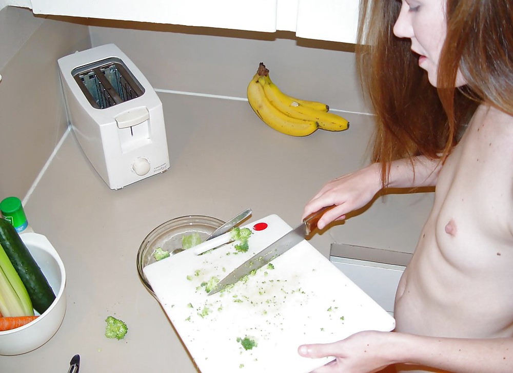 Slim pornstar Melissa testing her salad ingredients #38042916