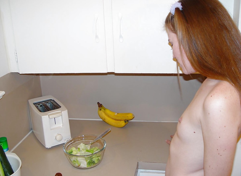 Slim pornstar Melissa testing her salad ingredients #38042920