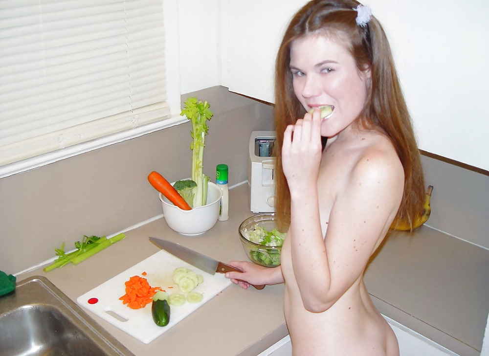 Slim pornstar Melissa testing her salad ingredients #38043093