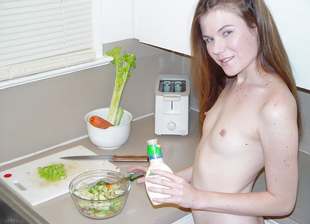 Slim pornstar Melissa testing her salad ingredients #38043145