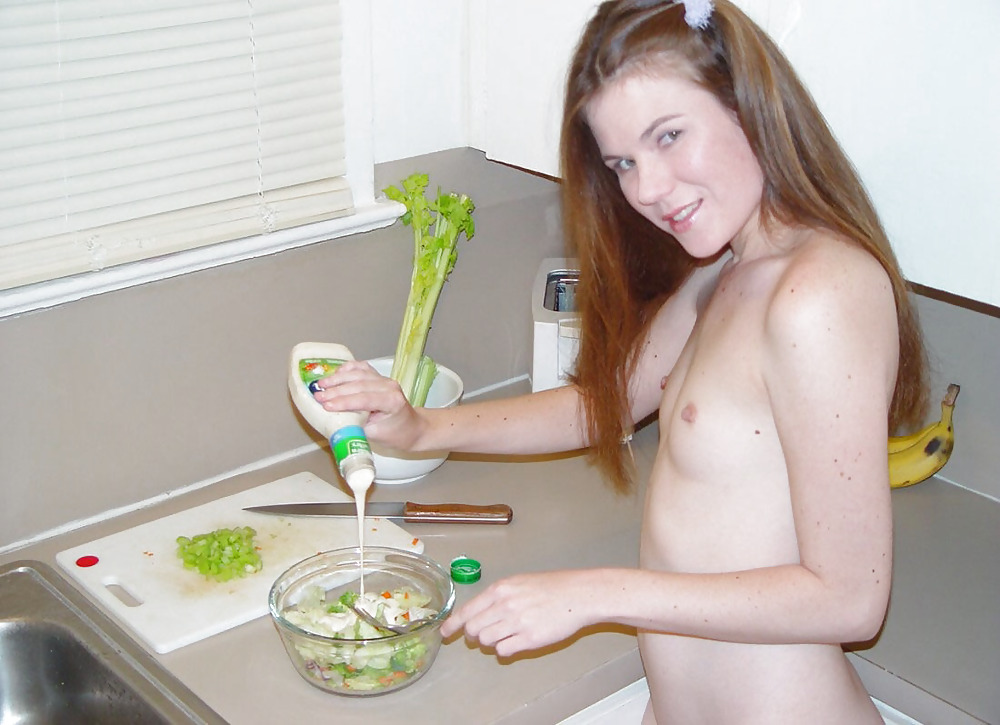 Slim pornstar Melissa testing her salad ingredients #38043149