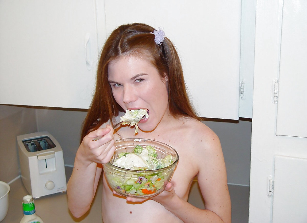 Slim pornstar Melissa testing her salad ingredients #38043161