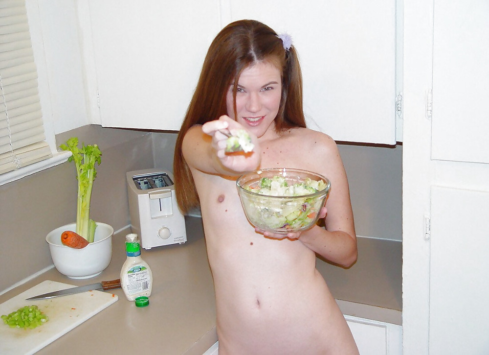 Slim pornstar Melissa testing her salad ingredients #38043167