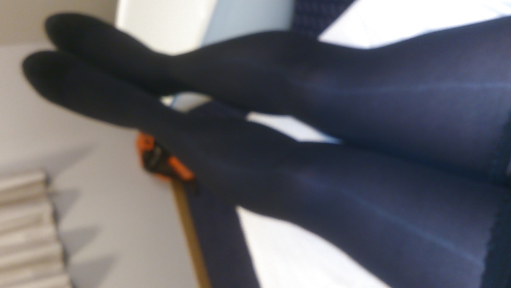 Black stockings with leg and foot close ups #36204188