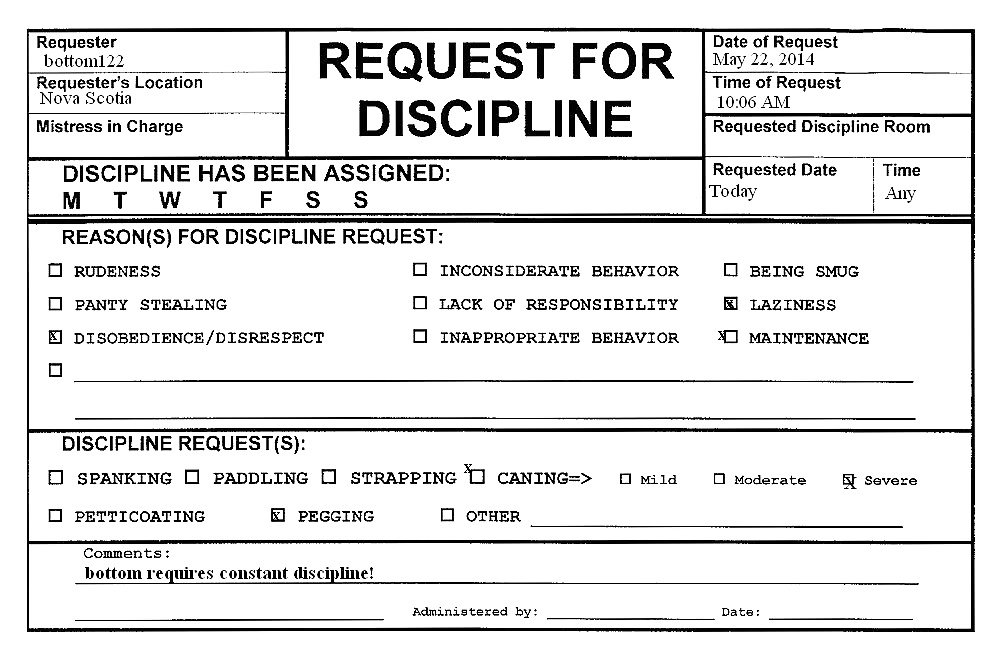 Rfd (Request for Discipline)
 #27367939
