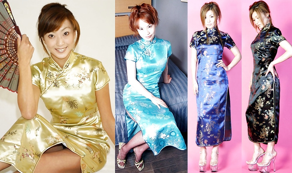 Abito cheongsam qipao di seta satinato
 #35898682