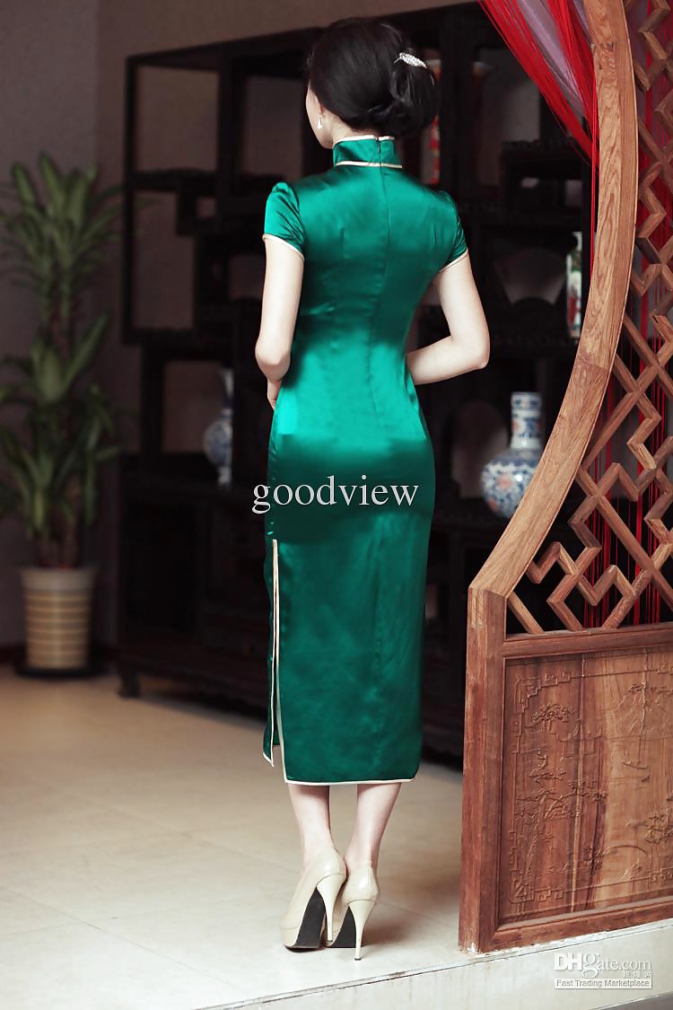 Satin Silk Cheongsam qipao dress #35898704
