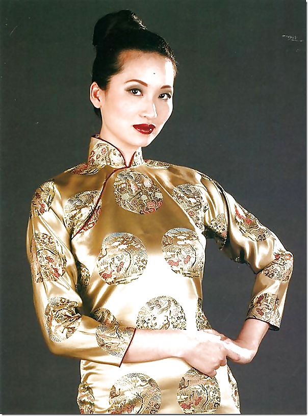 Abito cheongsam qipao di seta satinato
 #35898730