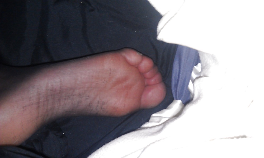 Sheer black pantyhose feet #24160656