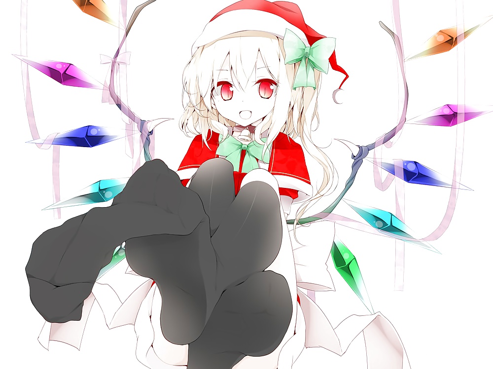 Anime style: hot legs and feet in Christmas outfit #39970590
