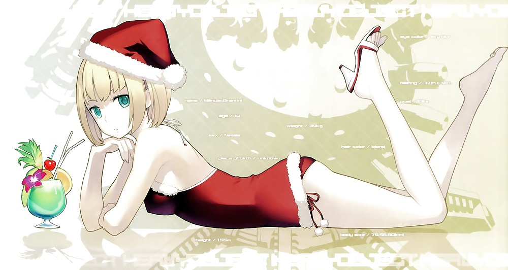 Anime style: hot legs and feet in Christmas outfit #39970658