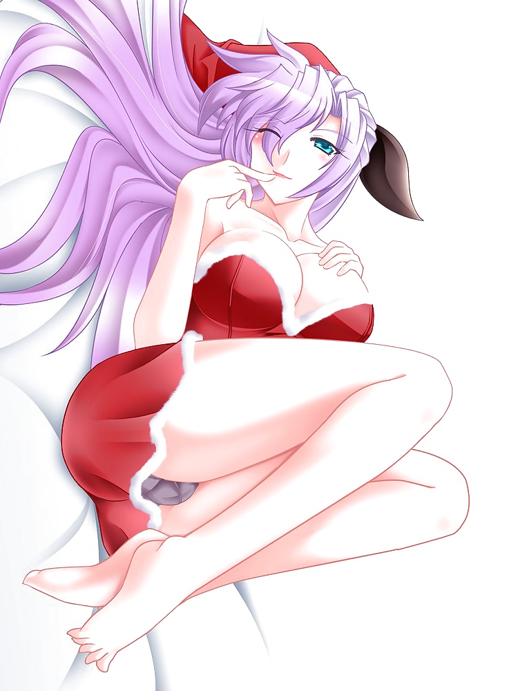 Anime style: hot legs and feet in Christmas outfit #39970773