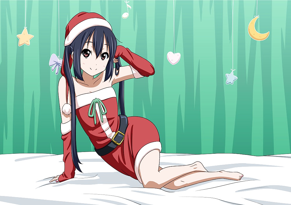 Anime style: hot legs and feet in Christmas outfit #39971108