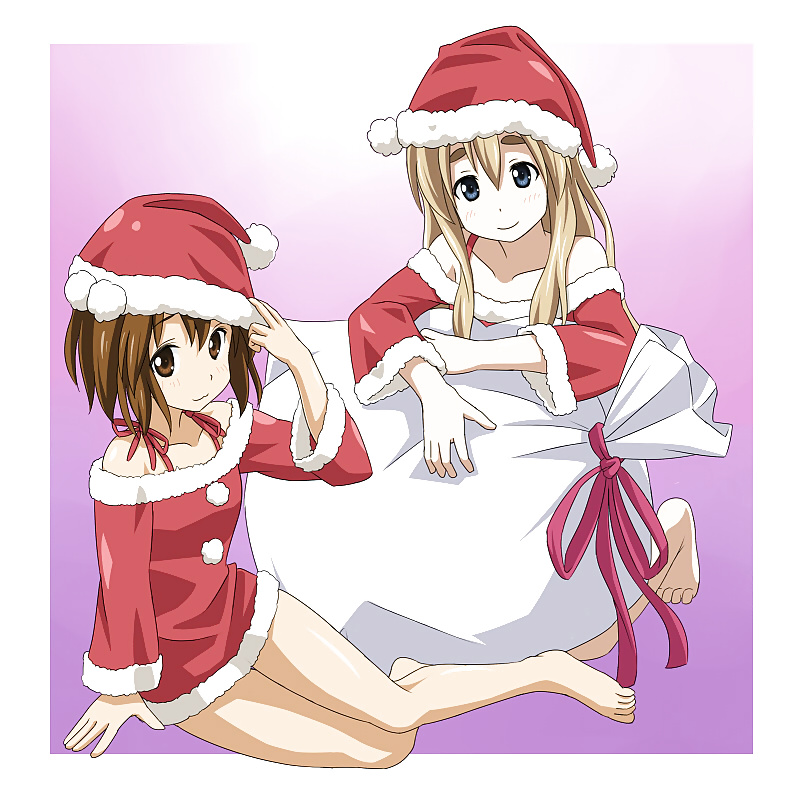 Anime style: hot legs and feet in Christmas outfit #39971165