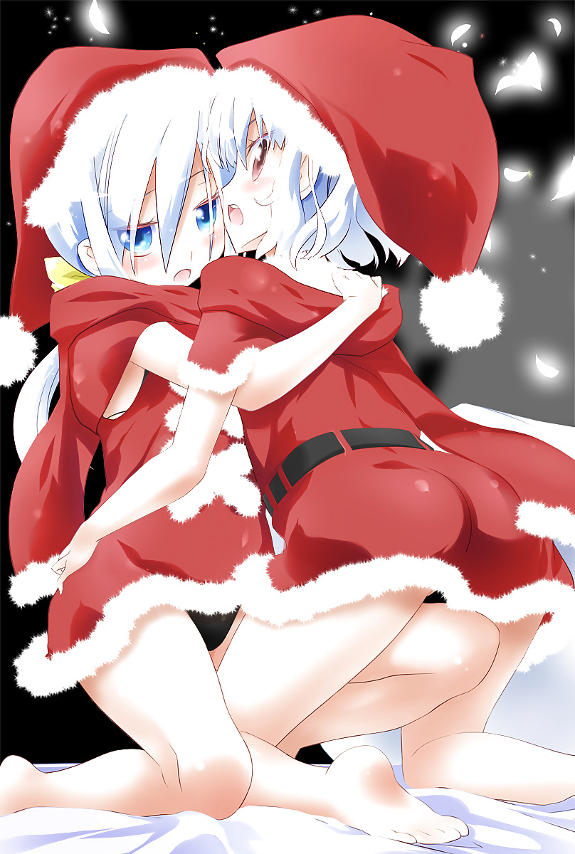 Anime style: hot legs and feet in Christmas outfit #39971174