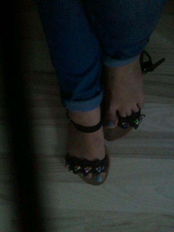 My girlfriend feet in sandals