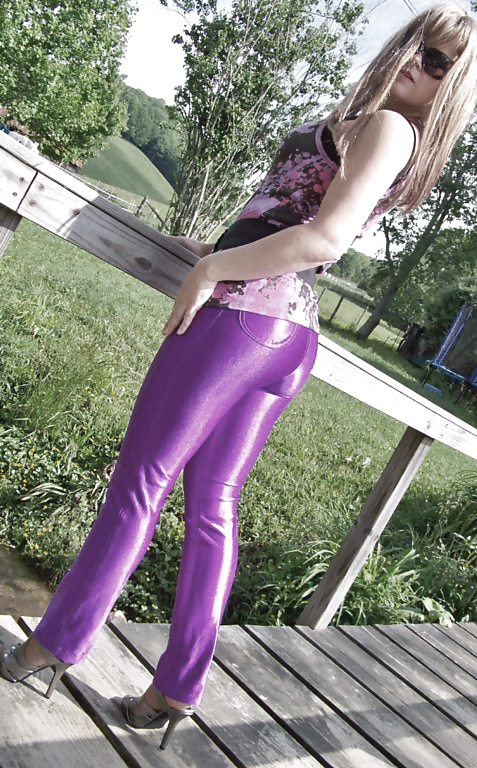 PURPLE SPANDEX DISCO PANTS #31484396