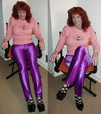 Pantaloni da discoteca in spandex viola
 #31484425