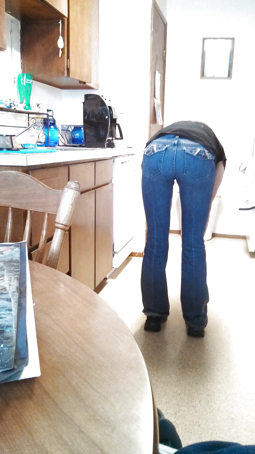 My wife's Hot Ass in Tight get your cock hard Jeans. #40124313